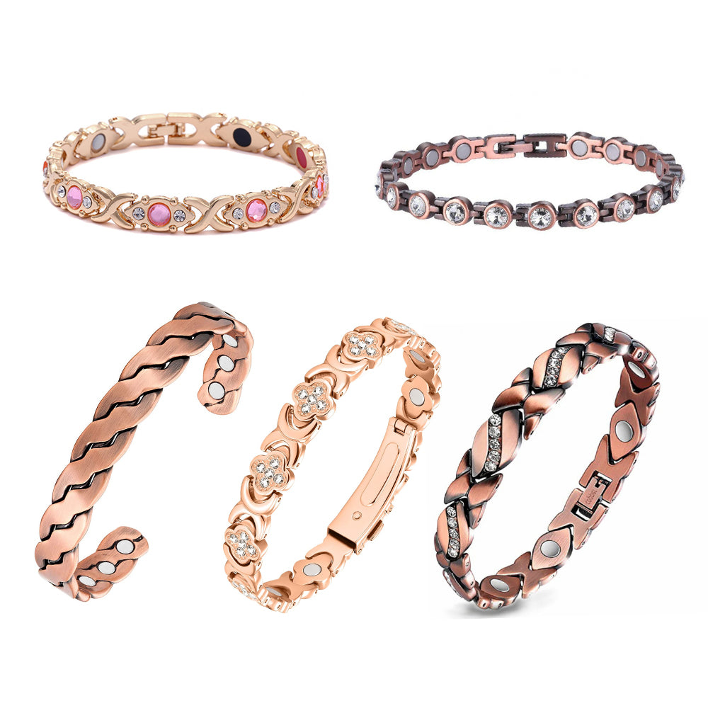 Magnetic Copper Bracelet with Luck Charm 🍀✨ – Women’s Jewelry