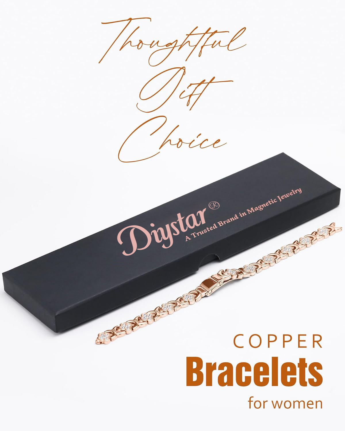 Magnetic Copper Bracelet with Luck Charm 🍀✨ – Women’s Jewelry