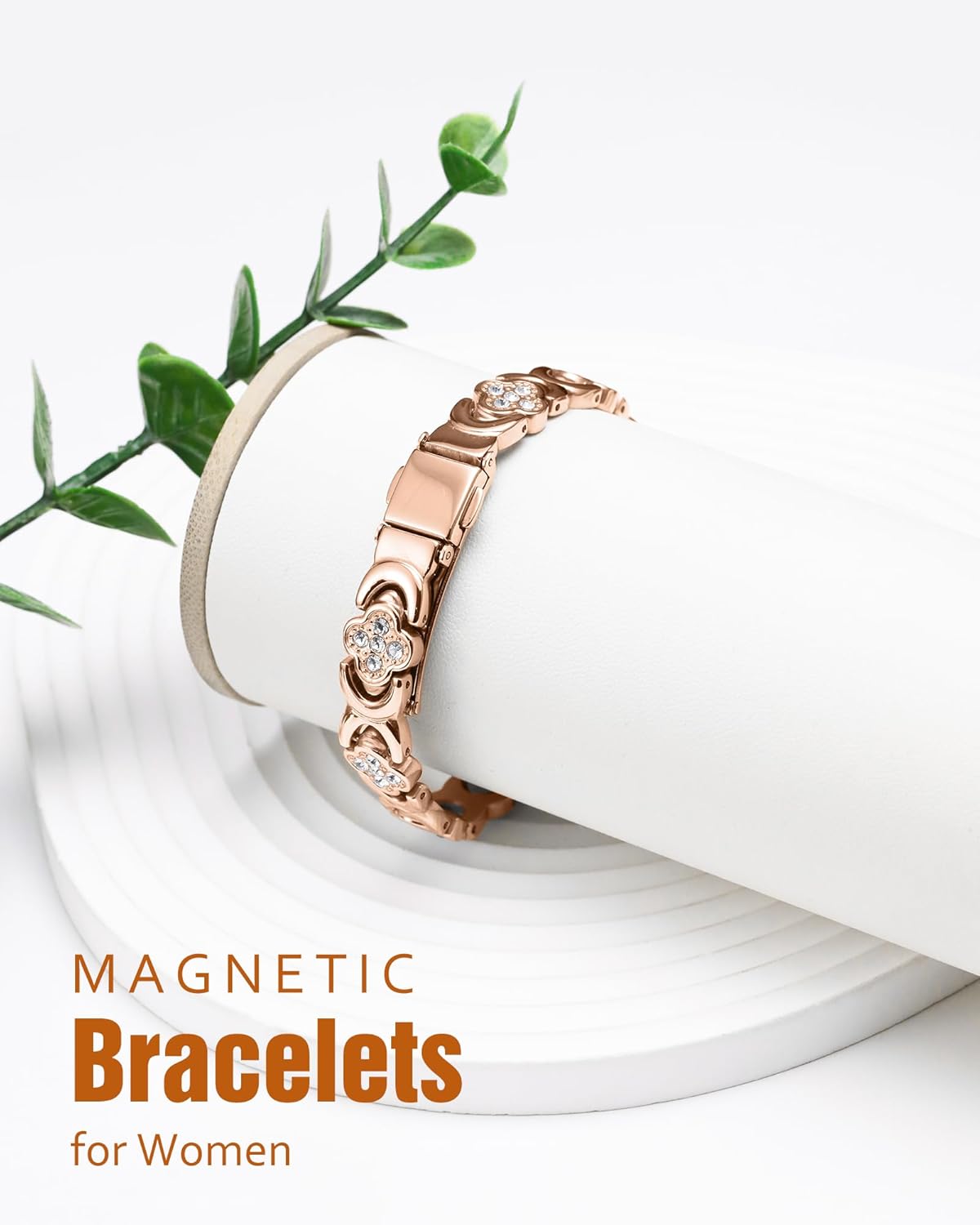 Magnetic Copper Bracelet with Luck Charm 🍀✨ – Women’s Jewelry