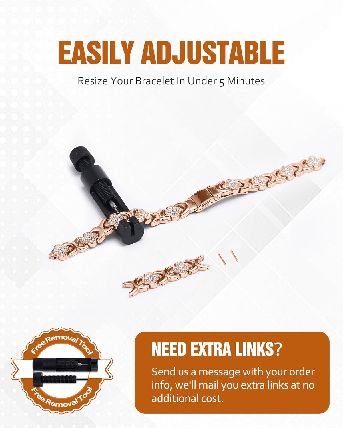 Magnetic Copper Bracelet with Luck Charm 🍀✨ – Women’s Jewelry