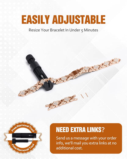 Magnetic Copper Bracelet with Luck Charm 🍀✨ – Women’s Jewelry