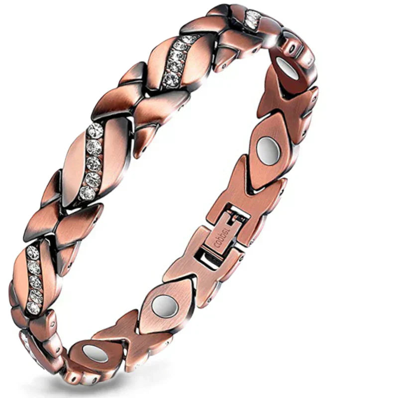 Magnetic Copper Bracelet with Luck Charm 🍀✨ – Women’s Jewelry