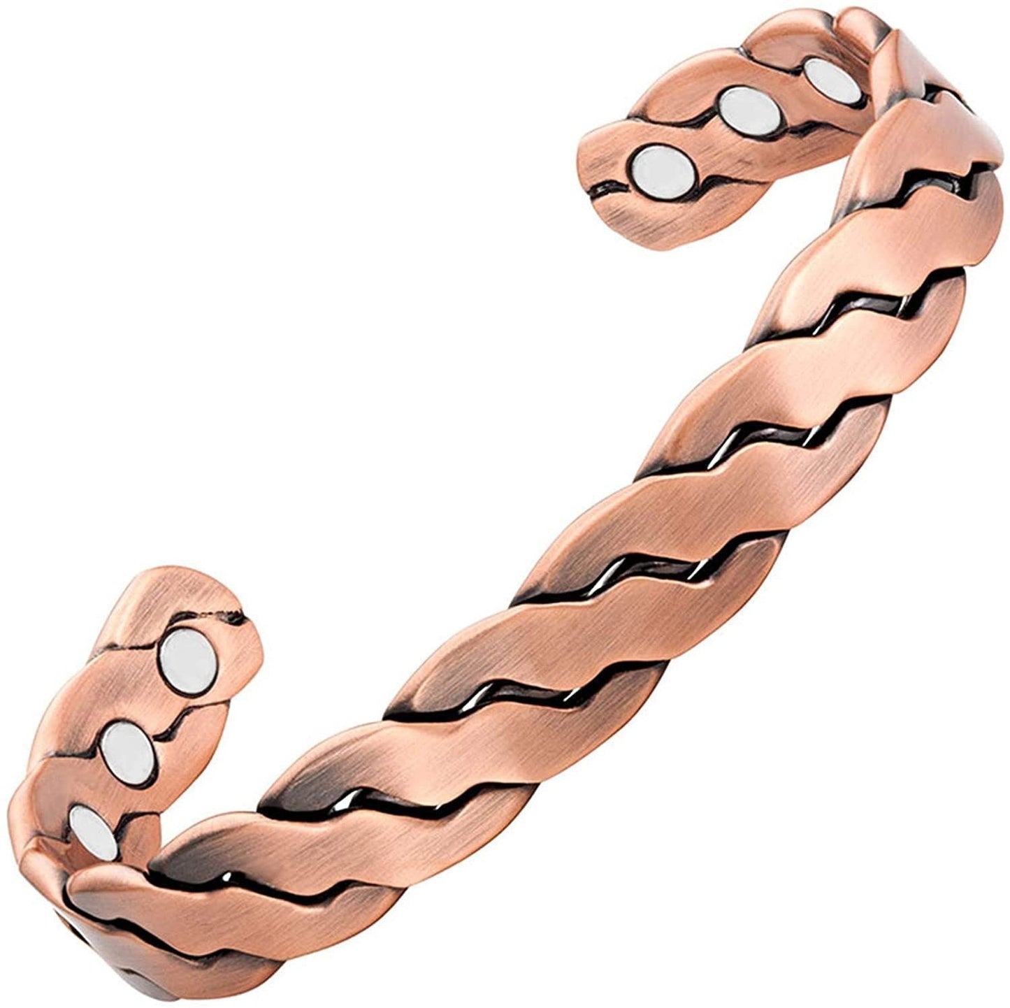 Magnetic Copper Bracelet with Luck Charm 🍀✨ – Women’s Jewelry